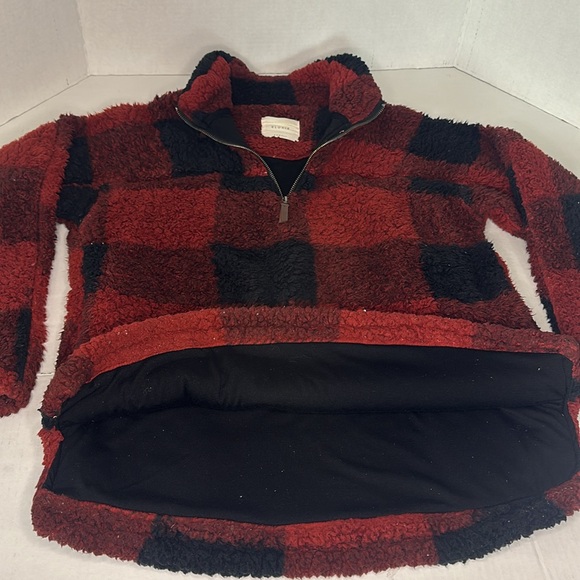 Elodie | Red & Black Pull Over Sweater 1/4 Zip | Size XS - Picture 6 of 12